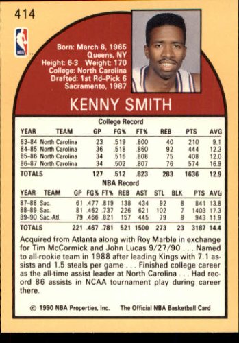 Amazon.com: 1990 Hoops Basketball Card (1990-91) #414 Kenny Smith